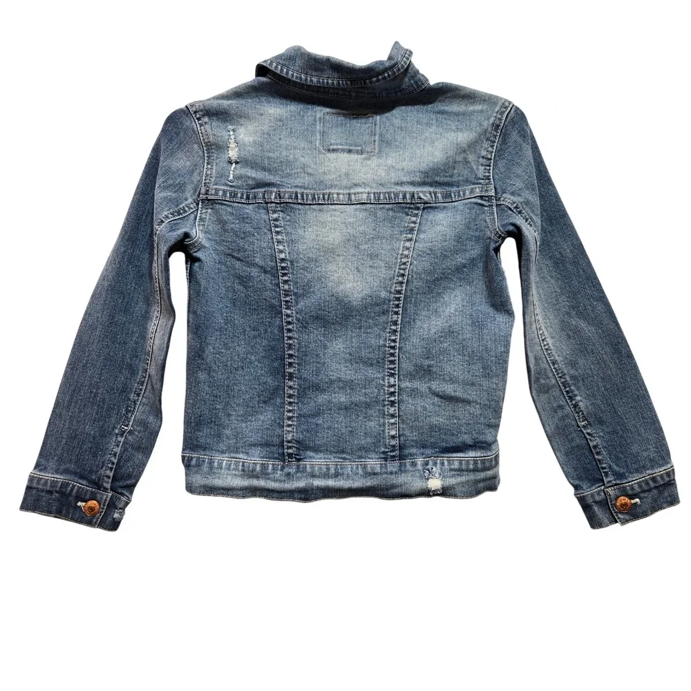 Levi's Denim Jacket Size 6X Blue Distressed Medium Wash #1288